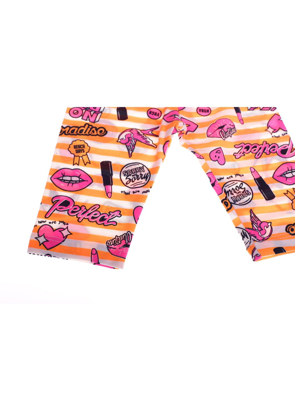 Велосипедки для девочки трикотажные в полоску оранжевые 104 см (31159) BABYKROHA (297197951)