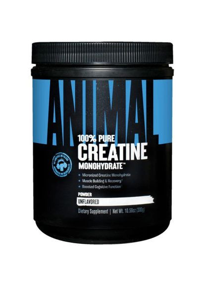 Креатин моногидрат Animal 100% Pure Creatine Monohydrate 300 г Universal Nutrition (365806776)