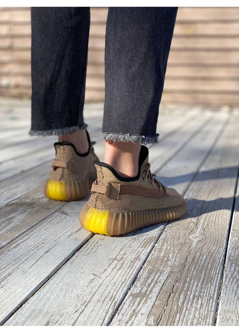 Коричневые демисезонные кроссовки мужские adidas yeezy boost 350 v2 earth адидас изи буст No Brand