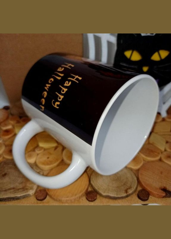 Керамическая кружка happy halloween-черный кот-полнолуние+подарок No Brand (342384662)