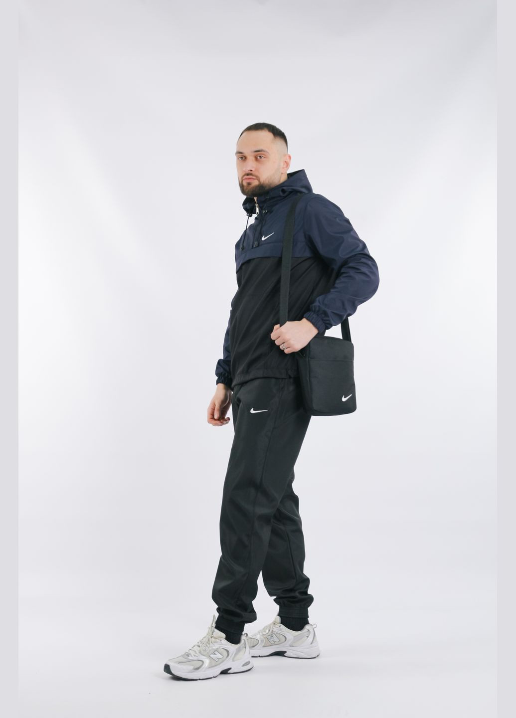 Комплект чоловічий : анорак "President" синьо-чорний + штани "President" чорні. БАРСЕТКА У ПОДАРУНОК! No Brand (359378501)