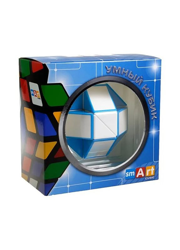 Змейка Рубика бело-голубая SCT401 в коробке Smart Cube (366038853)