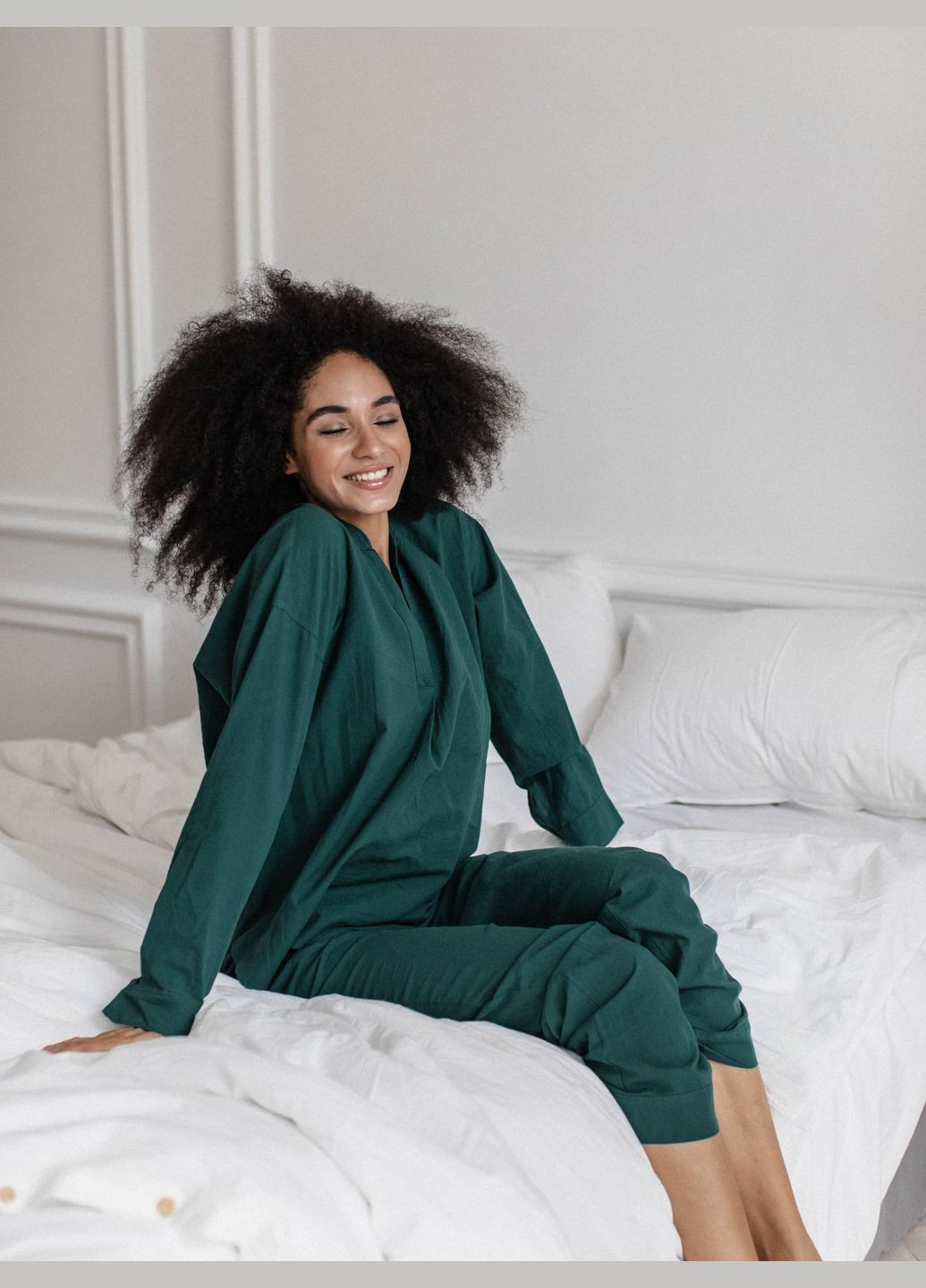 Зелена піжама жіноча з вареної бавовни smaragd xxl Leglo