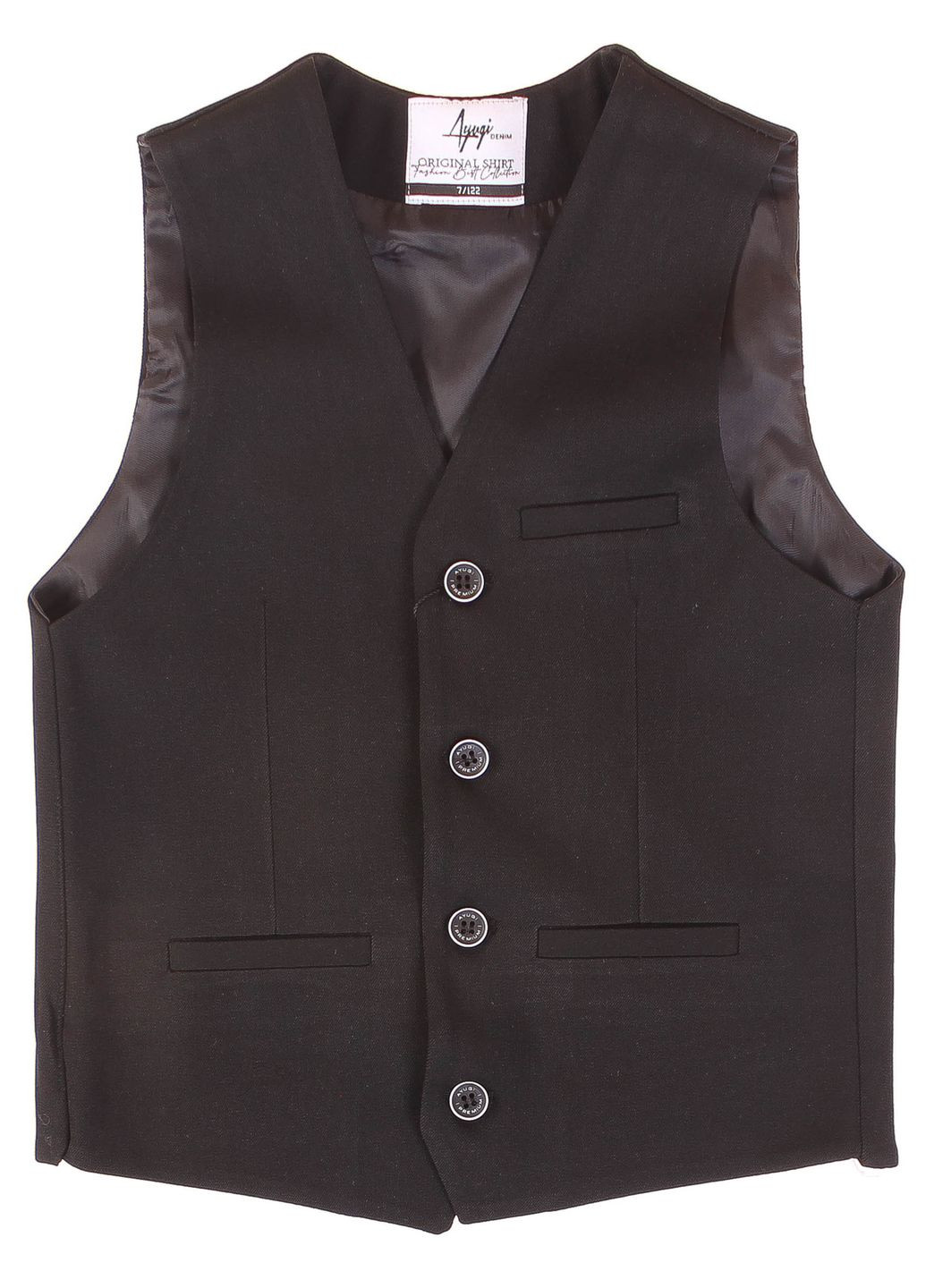 Черный демисезонный жилет школьный a yugi 1122 A-yugi