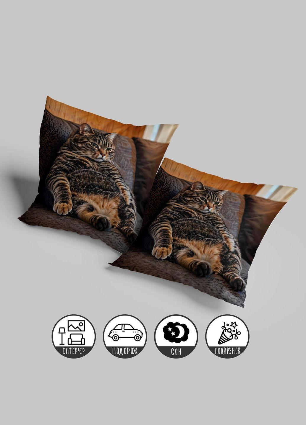 Подушка плюшева смішна з приколом з Котом від 45 х 45 см 13057 WONKEY (330621228)
