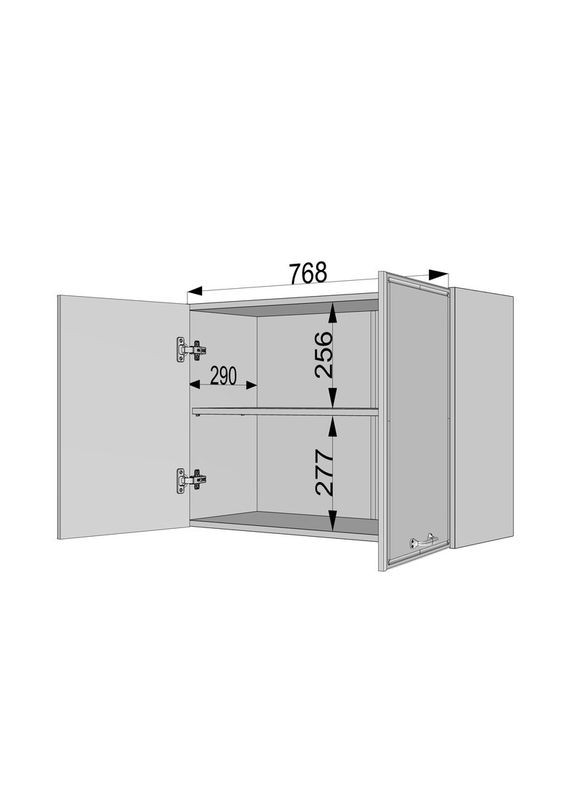 Шафа навісна з дверцями на кухню, тумба з полицями, пенал у ванну, для дома, верхній модуль для кухні 800 мм С-062 No Brand (371910871)