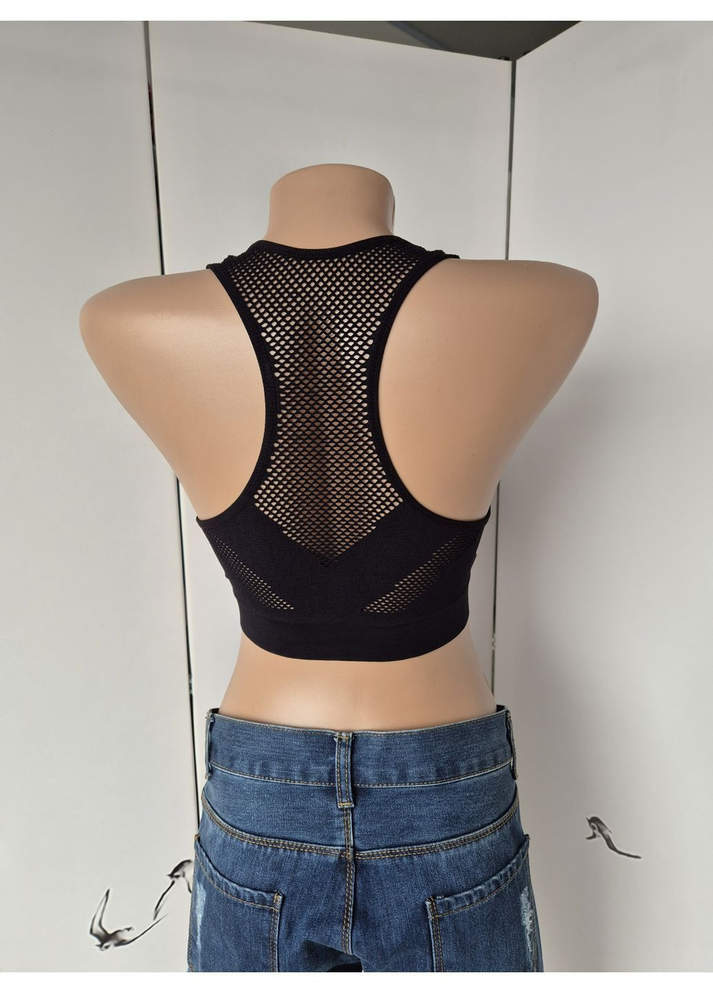 Топ жіночий боксерка з сіткою з поролоновими вставками No Brand (366074729)