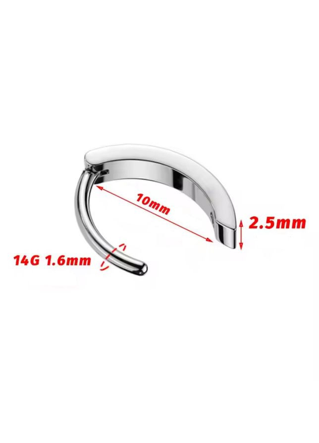 Серьга кликер из титана RHTN02-1410-GD для пирсинга в пупок с фианитами (Штанга: 10мм) Spikes (335032983)