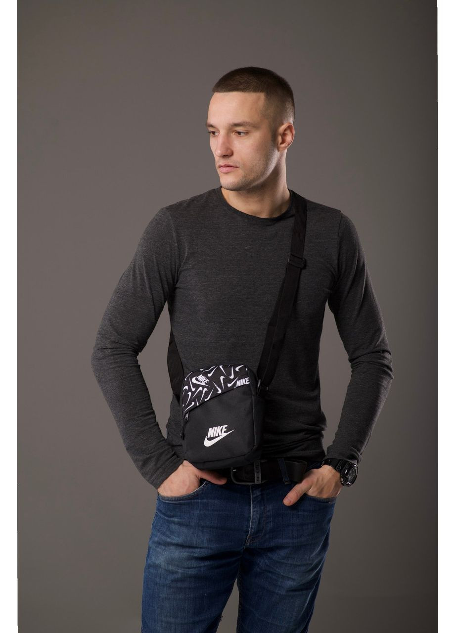 Чорна сумка чоловіча через плече - мінімалізм і зручність No Brand (365761987)