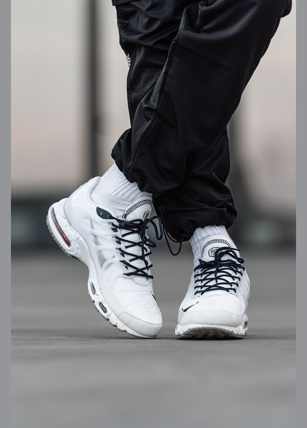 Белые демисезонные кроссовки мужские nike air max tn plus terrascape white | найк аир макс тн плюс белые No Brand