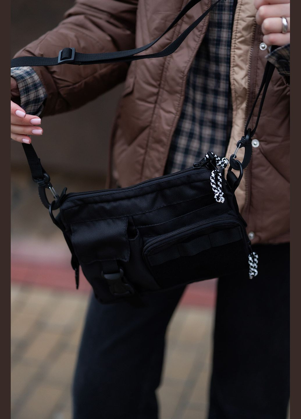 Жіноча сумка Obama велкро чорна Mamakazala (337472035)