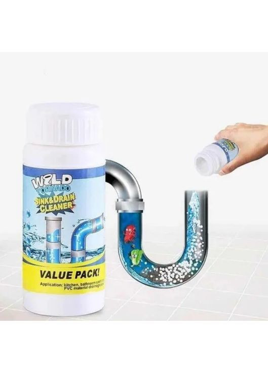 Комплект засобів для очищення труб та усунення засорів Wild Tornado Sink & Drain Cleaner 3 шт (2104618738) No Brand (365750943)