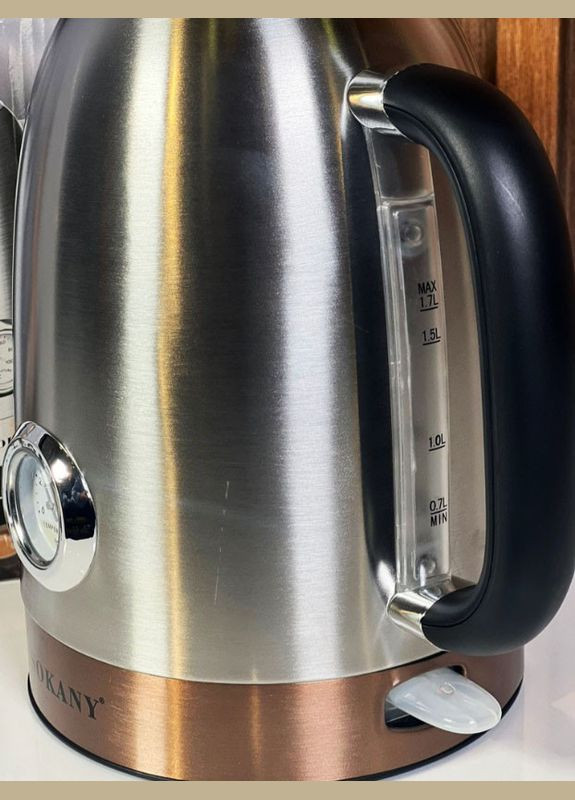 Электрочайник SK-1031 бесшумный чайник из нержавеющей стали с термометром 1,7 л 2200 Вт Sokany (296925813)