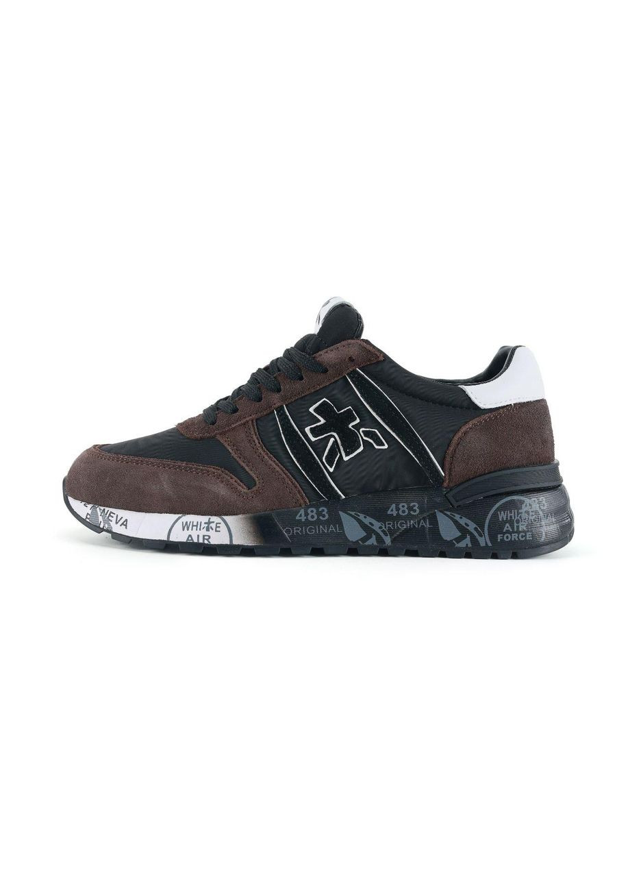 Коричневі кросівки brown black white Premiata