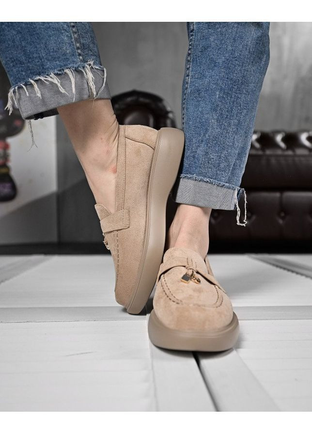 Женские лоферы seanly light beg No Brand бежевые лето (367860990)