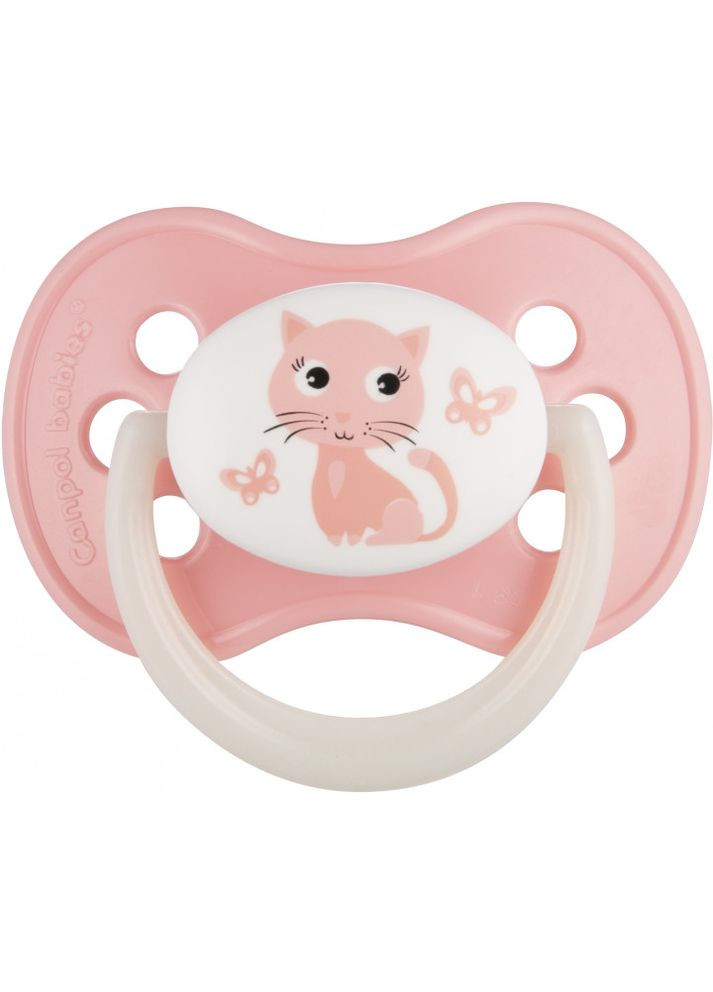 Силиконовая круглая пустышка Cute animals, 6-18 месяцев, розовый () Canpol Babies 22/596 Рожевий (335973974)