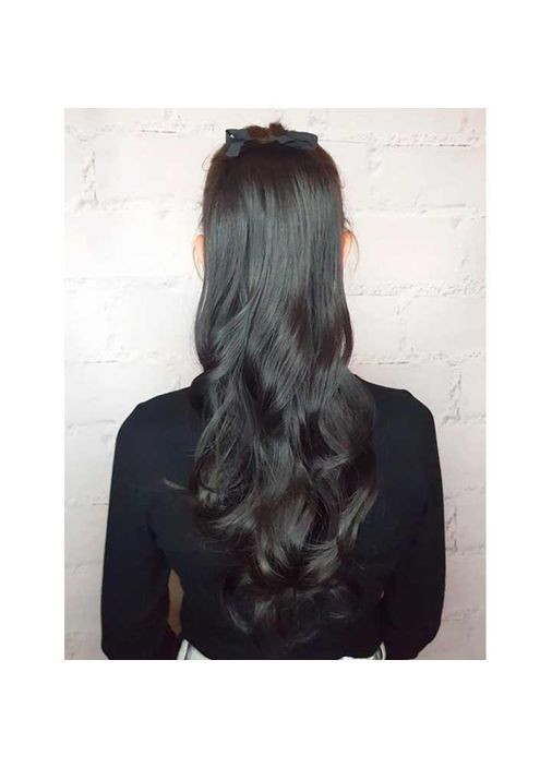 Шиньйон накладний хвіст на стрічці Didaka хвилясте волосся "Брюнетка" довжина 48см. Гарний, густий, хвилястий хвостик China (360603660)