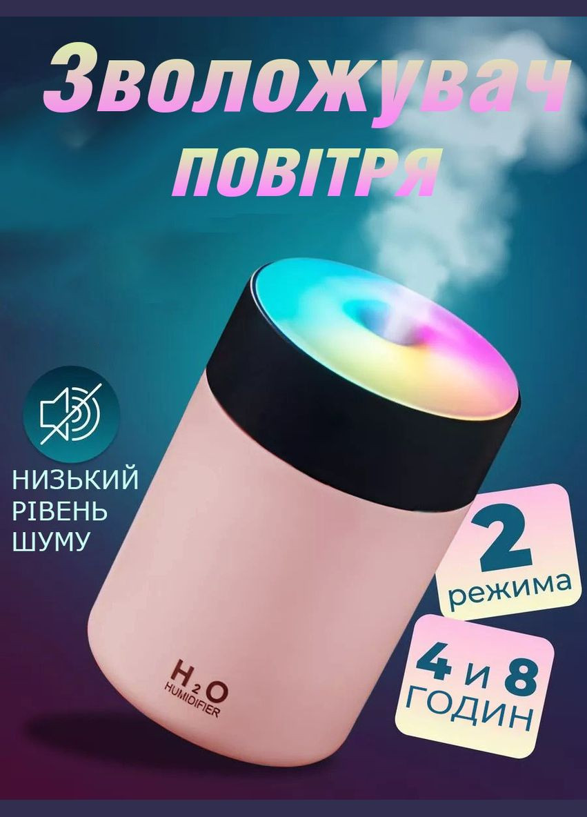 Увлажнитель воздуха ультразвуковой UKC H2O аромадифузор с RGB подсветкой 300 мл Humidifier (290416623)