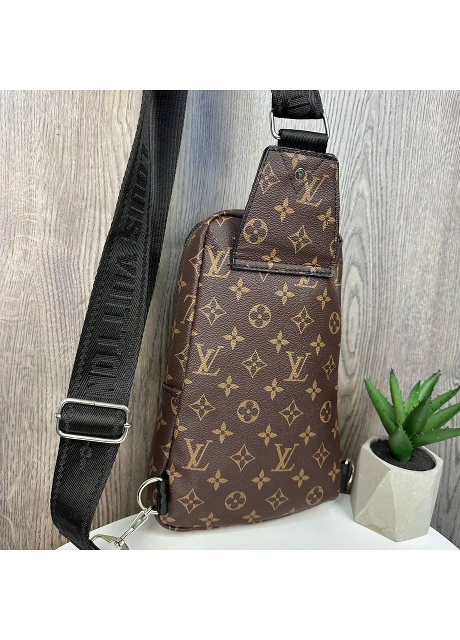 Чоловіча нагрудна сумка бананка екошкіра коричнева ProDobro (363260111)