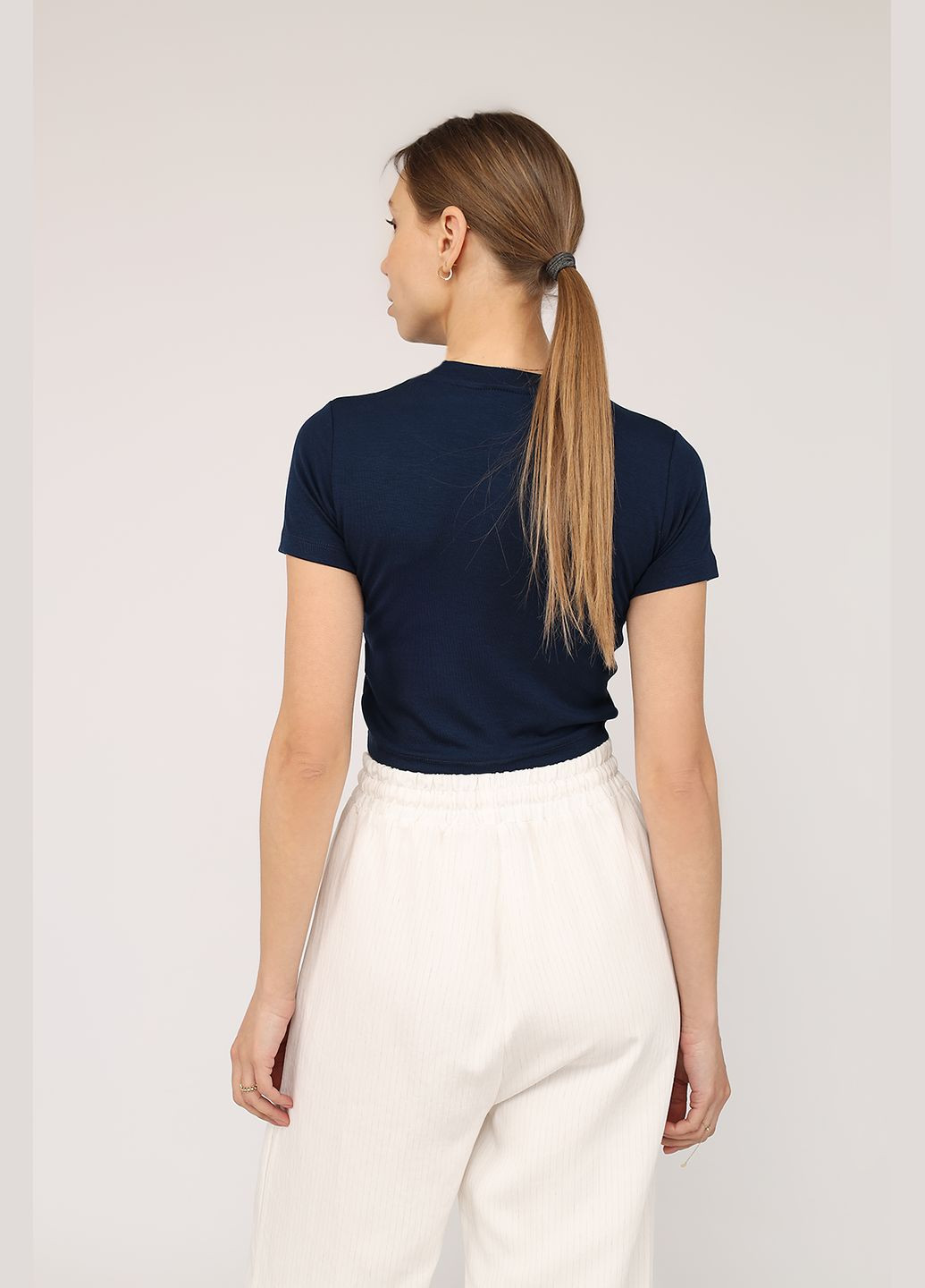 Футболка с коротким рукавом женская цвет синий CB-00275561 Crep - (330222842)