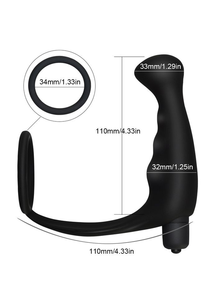 Кольцо на пенис с анальным стимулятором -4 массажер простаты с вибрацией 10 скоростей Roger (303905787)