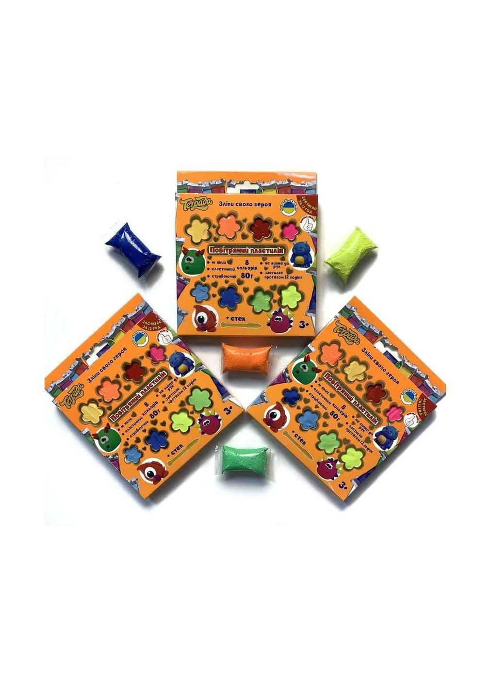 Пластилін 8 кольорів легкий повітряний (по 10 гр.) ТМ Тетрада (304262464)