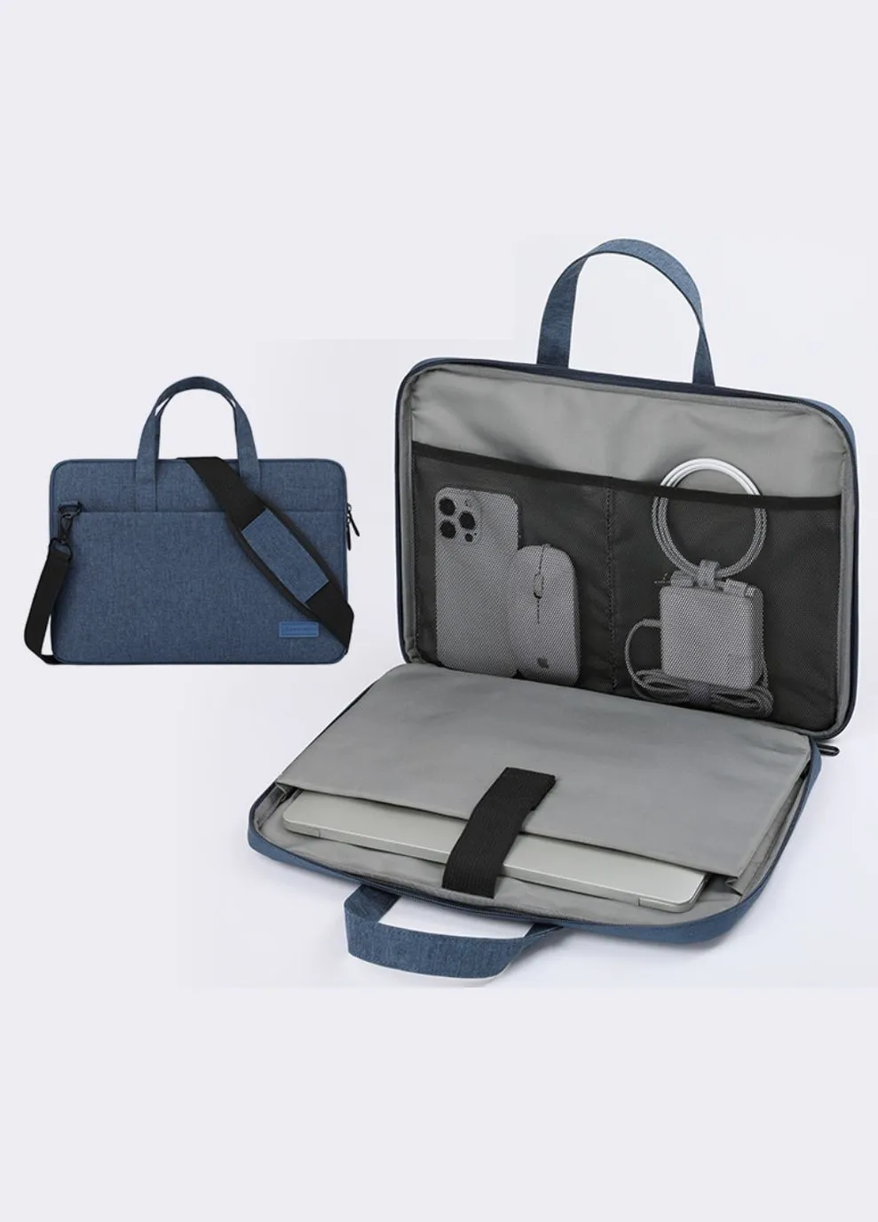 Сумка для ноутбука 14" сіра 180° Brinch BW-011 чохол під ноутбук 14 дюймів сірий ділова сумка No Brand (386100355)
