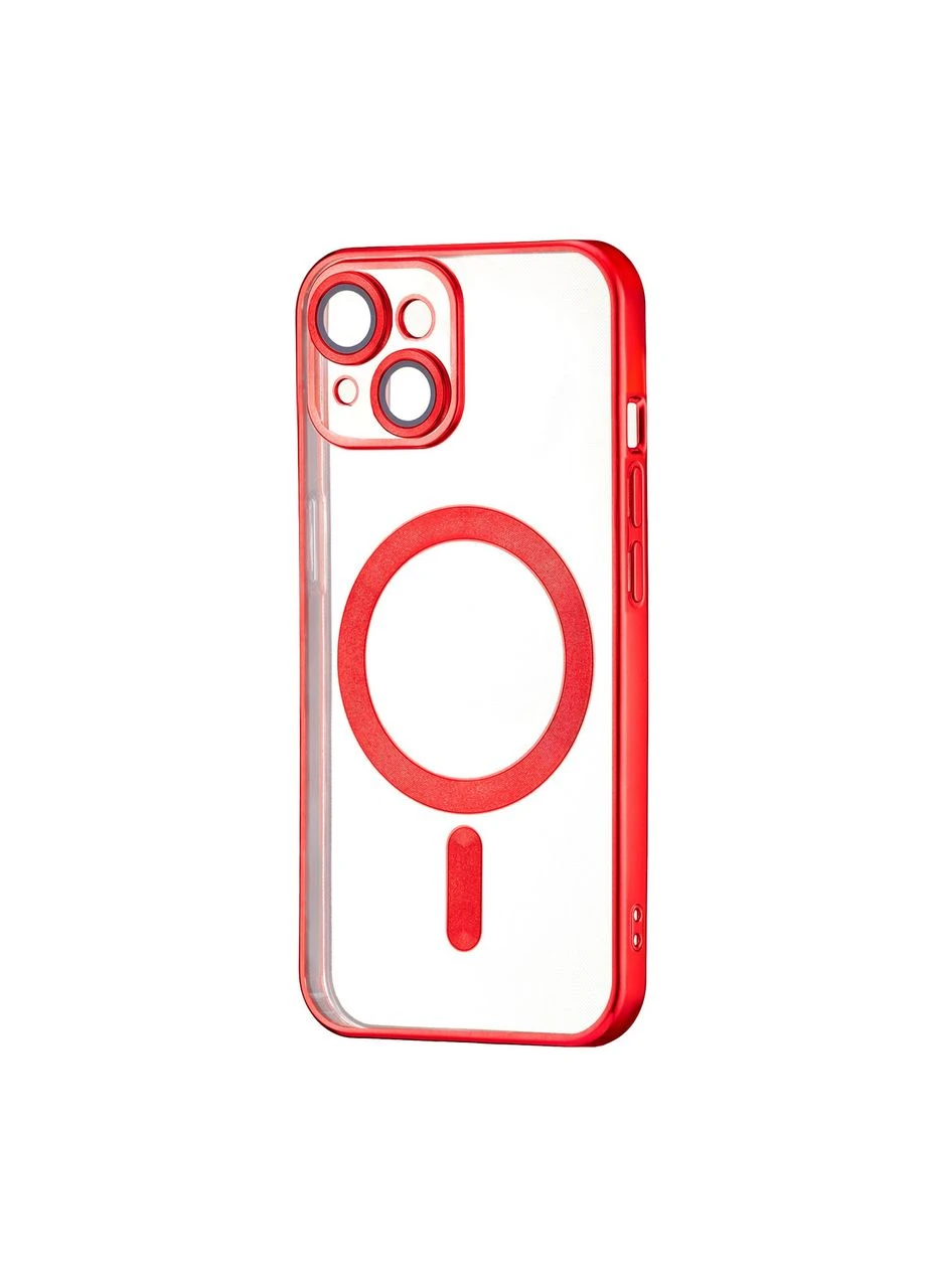 Чохол силіконовий Ductil Metallic Edge з MagSafe захист камери для iPhone 14 Червоний Case (370164873)