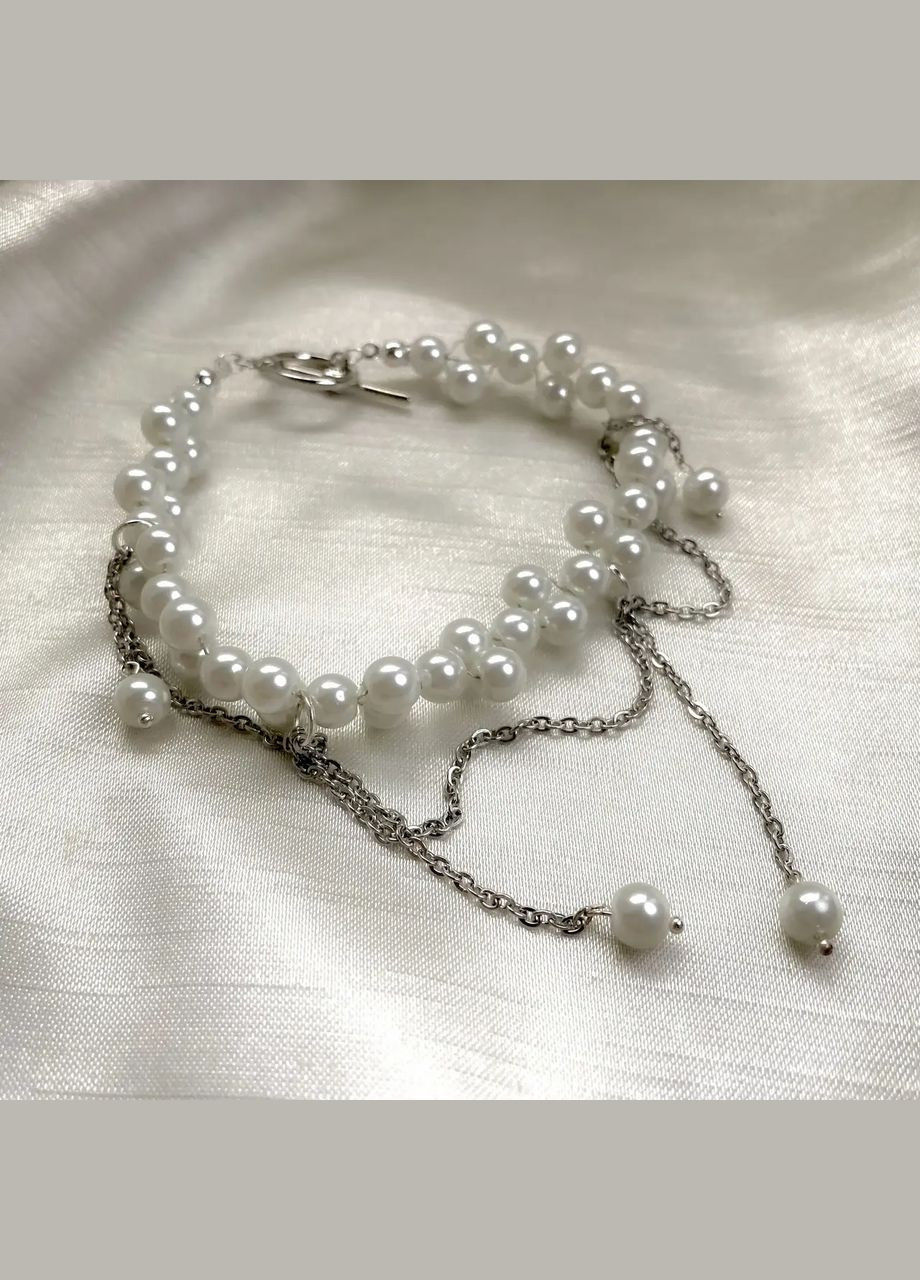 Браслет Майорка підвісний ланцюг + замочок Тогл, фур-ра гіп-ний сплав кольору сталь d-6мм(+-) L-18см No Brand браслет (303283209)