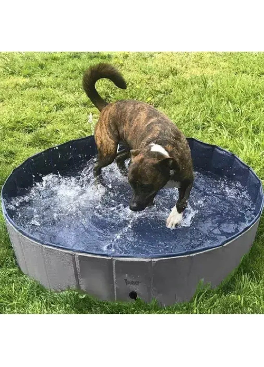 Большой складной манеж бассейн для купания собак животных со сливным клапаном нескользящим дном 120х30 см (476968-Prob) Unbranded (293061488)