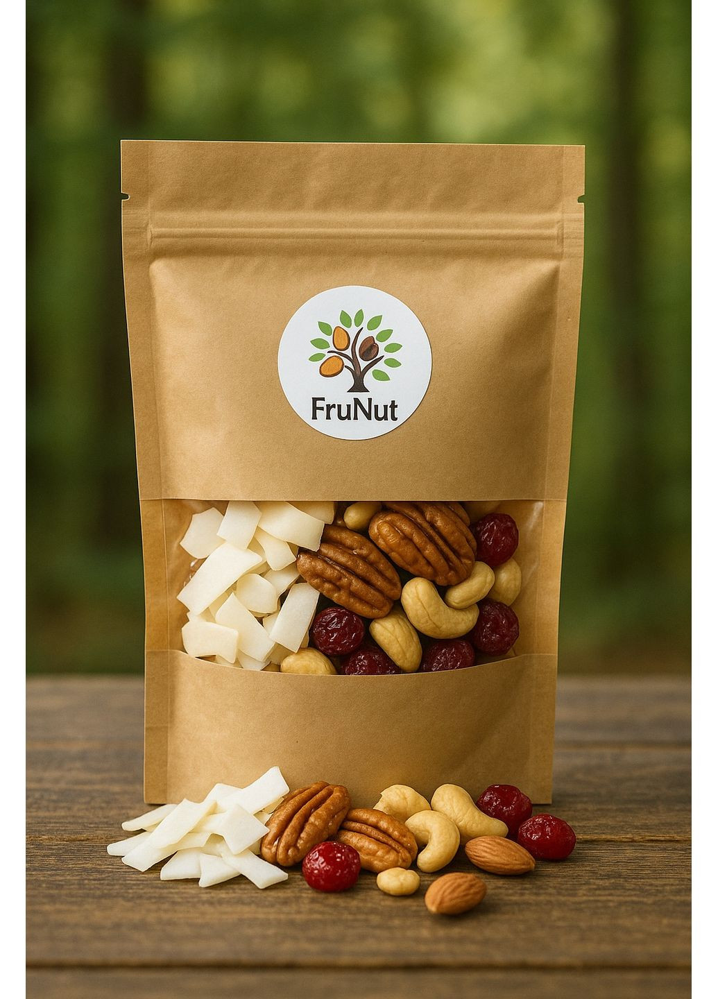 Coco Deluxe Premium (Кокосовые чипсы, Пекан карамель, Кешью, Вишня), 250 г FruNut (371500765)