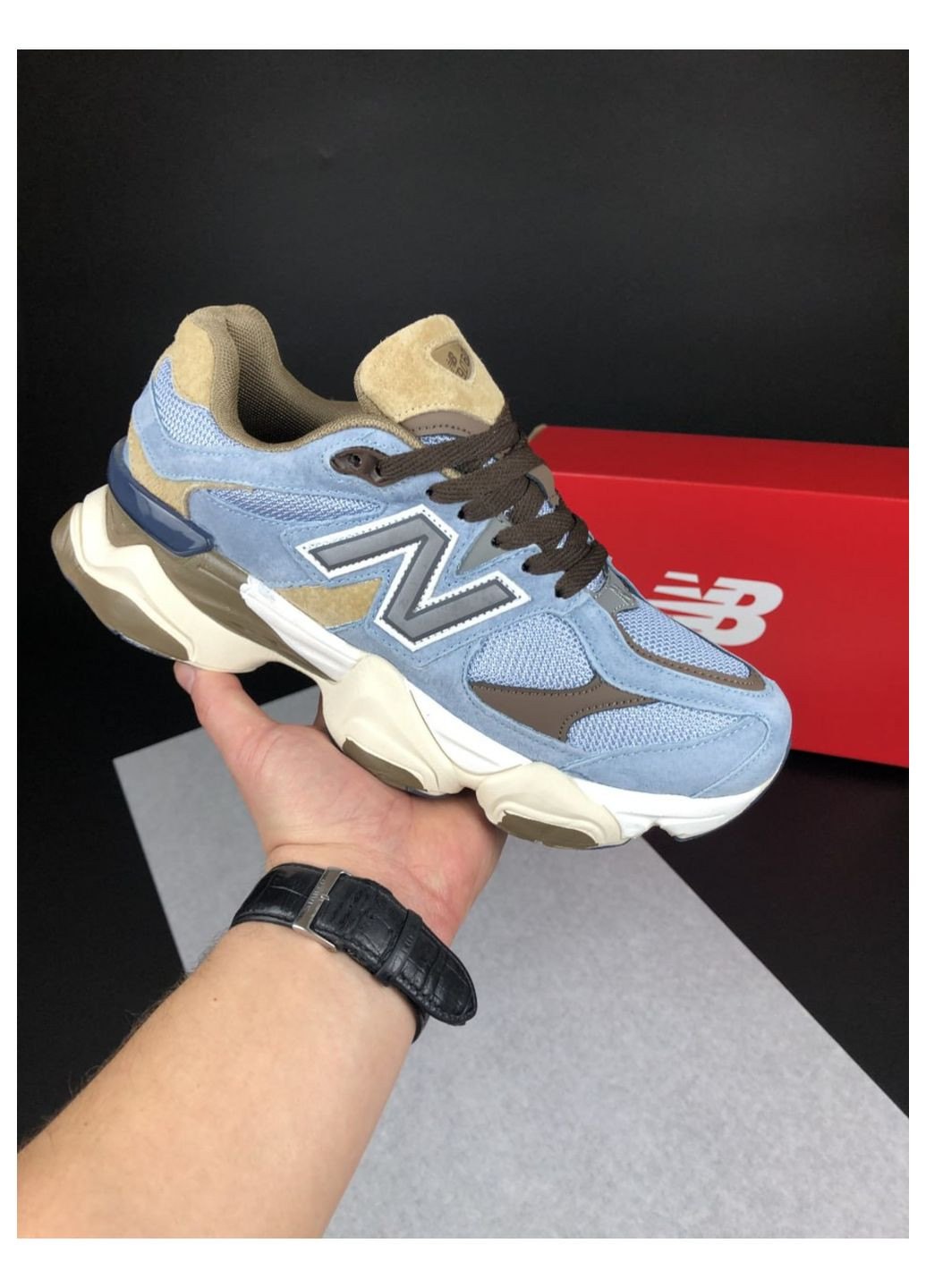 Голубые демисезонные кроссовки женские, вьетнам New Balance 9060