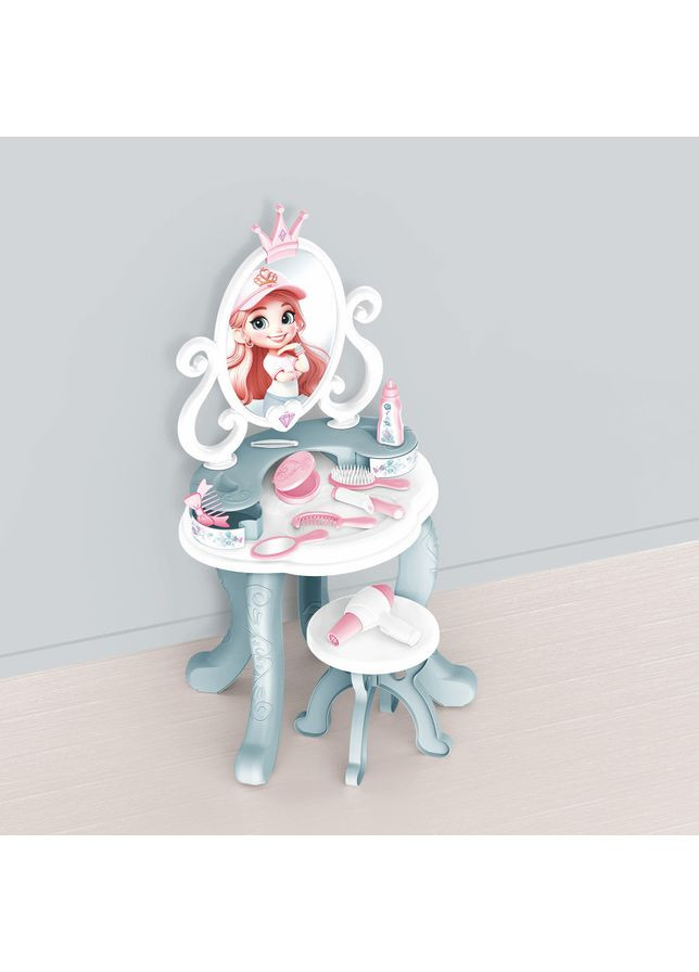 Дитячий туалетний столик із дзеркалом і аксесуарами, косметичний столик зі стільчиком. No Brand (371646615)