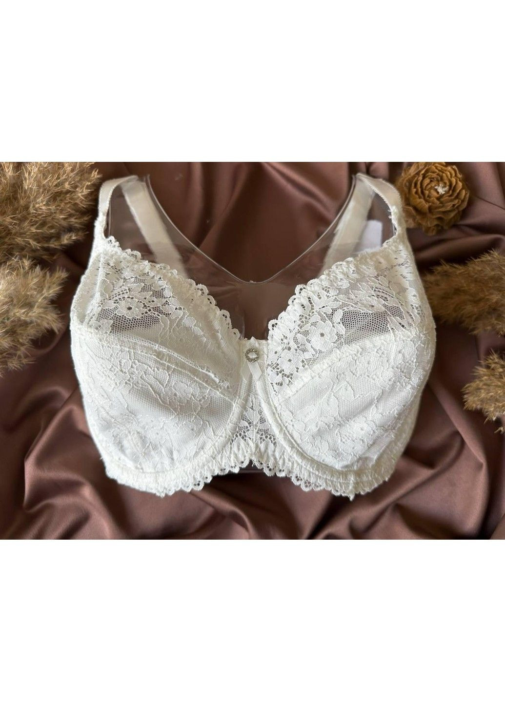 Молочный бюстгальтер кружевной на косточках 11399 молочный Lanny Mode