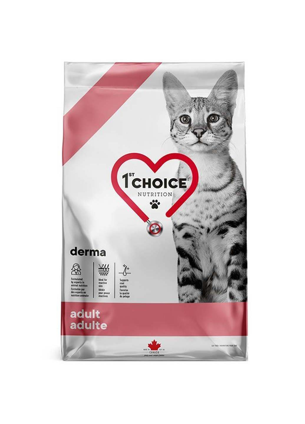 Сухий дієтичний корм для котів Adult Derma 4.54 кг 1st Choice (286472755)