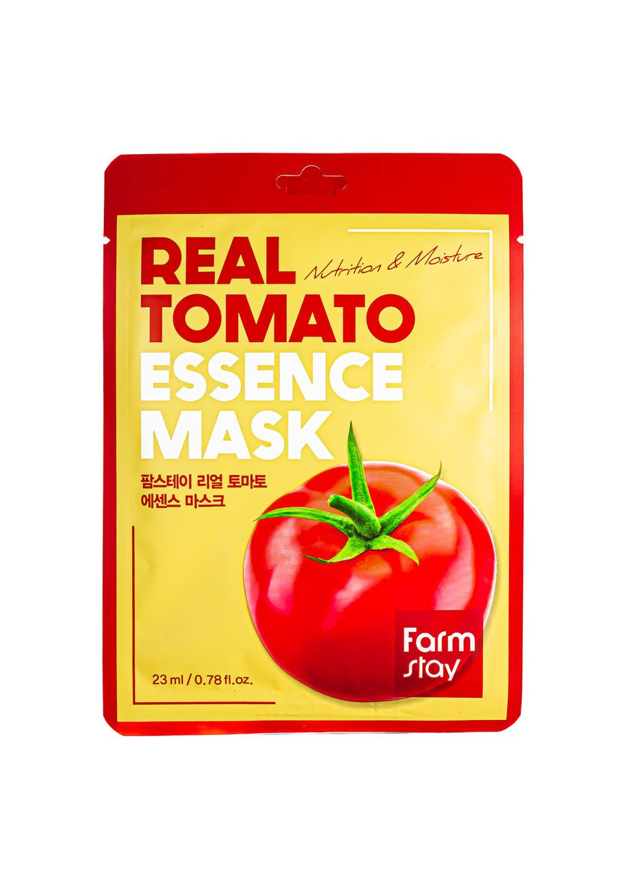 Тканинна маска для обличчя зволожуюча з екстрактом томата Real Tomato 23 мл FarmStay (351898440)