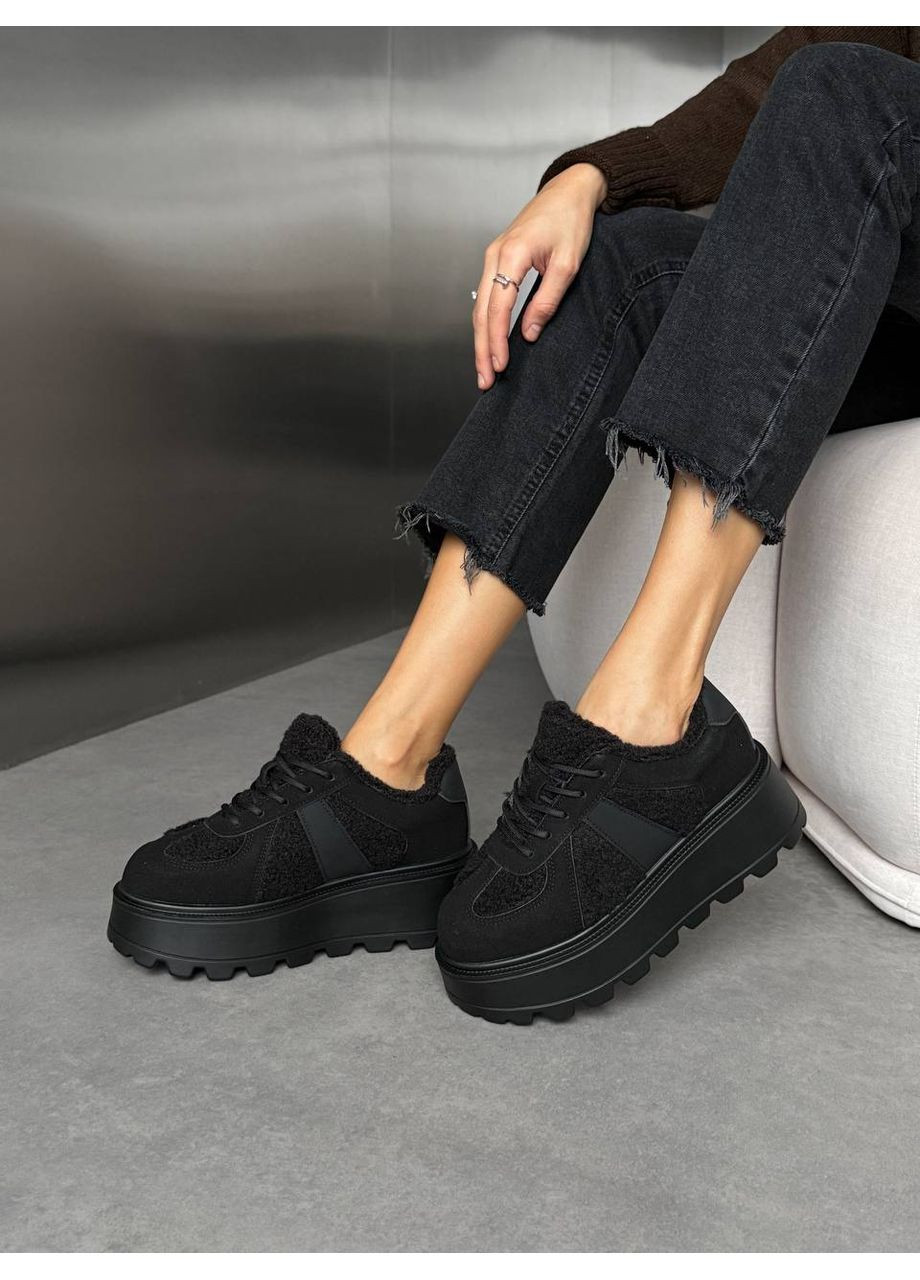 Стильні жіночі кросівки No Brand чорні зими (367832896)