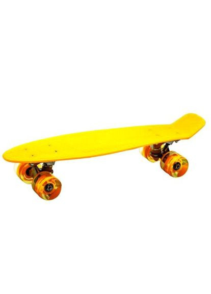 Пенні Борд жовтий з колесами PU для катання та активного відпочинку скейтборд з підсвічуванням ProDobro (367091117)