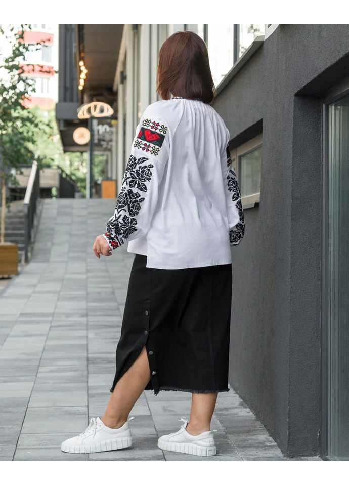 Біла вишиванка жайворонки-2 Alenka Plus