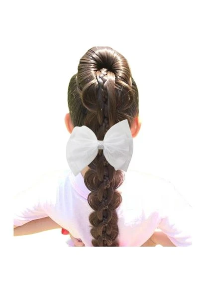 Бант для волос детский фатиновый на шпильке уточке Hand Made 12 см Handmade (368772242)