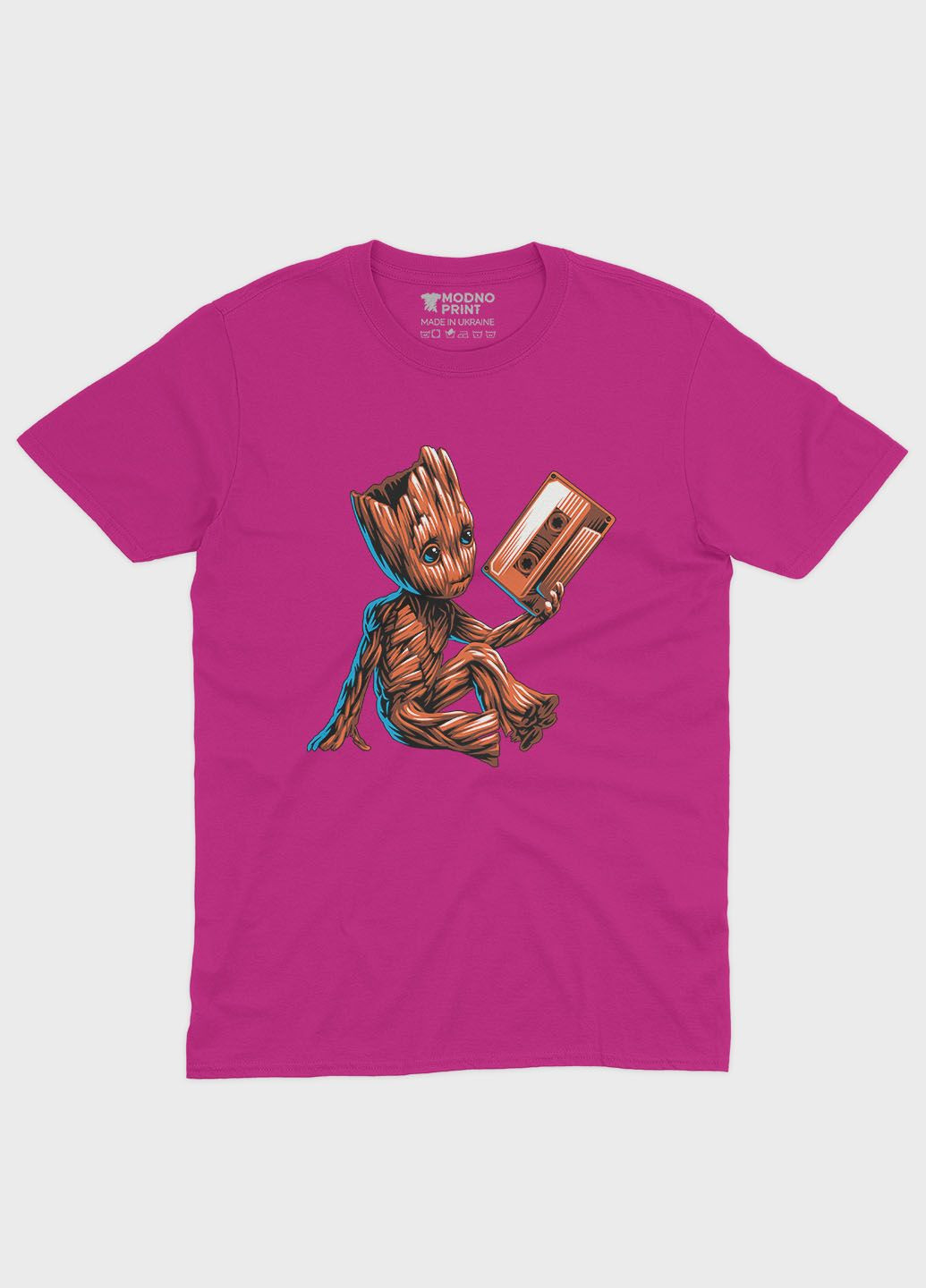 Розовая демисезонная футболка для мальчика с принтом супергероев - часовые галактики (ts001-1-fuxj-006-017-004-b) Modno