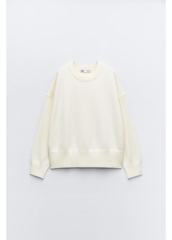 Білий демісезонний базовий молочний светр Zara