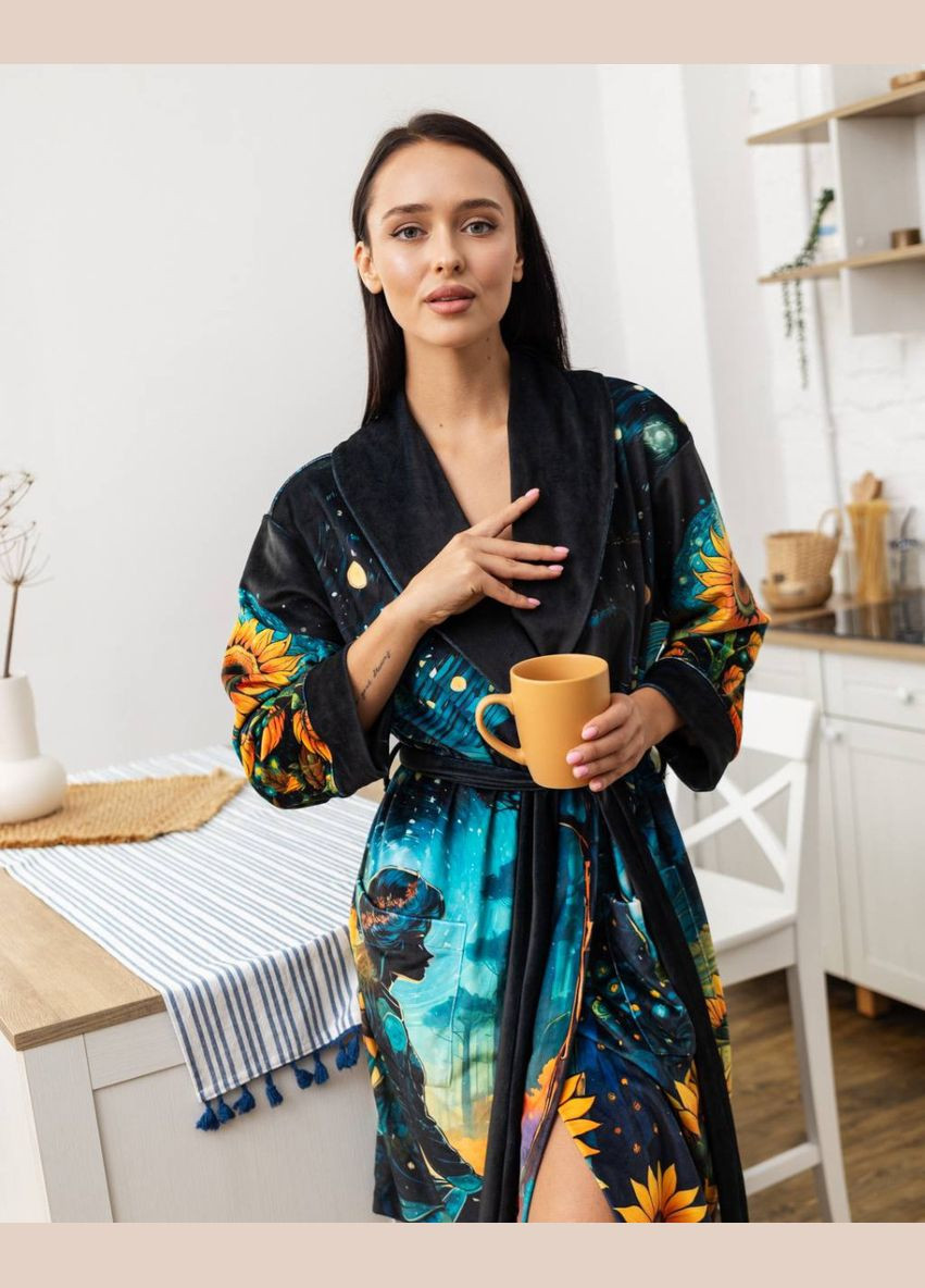 Халат жіночий з плюшевого велюру ексклюзивний Night 18310 ML FlexDress (336766953)