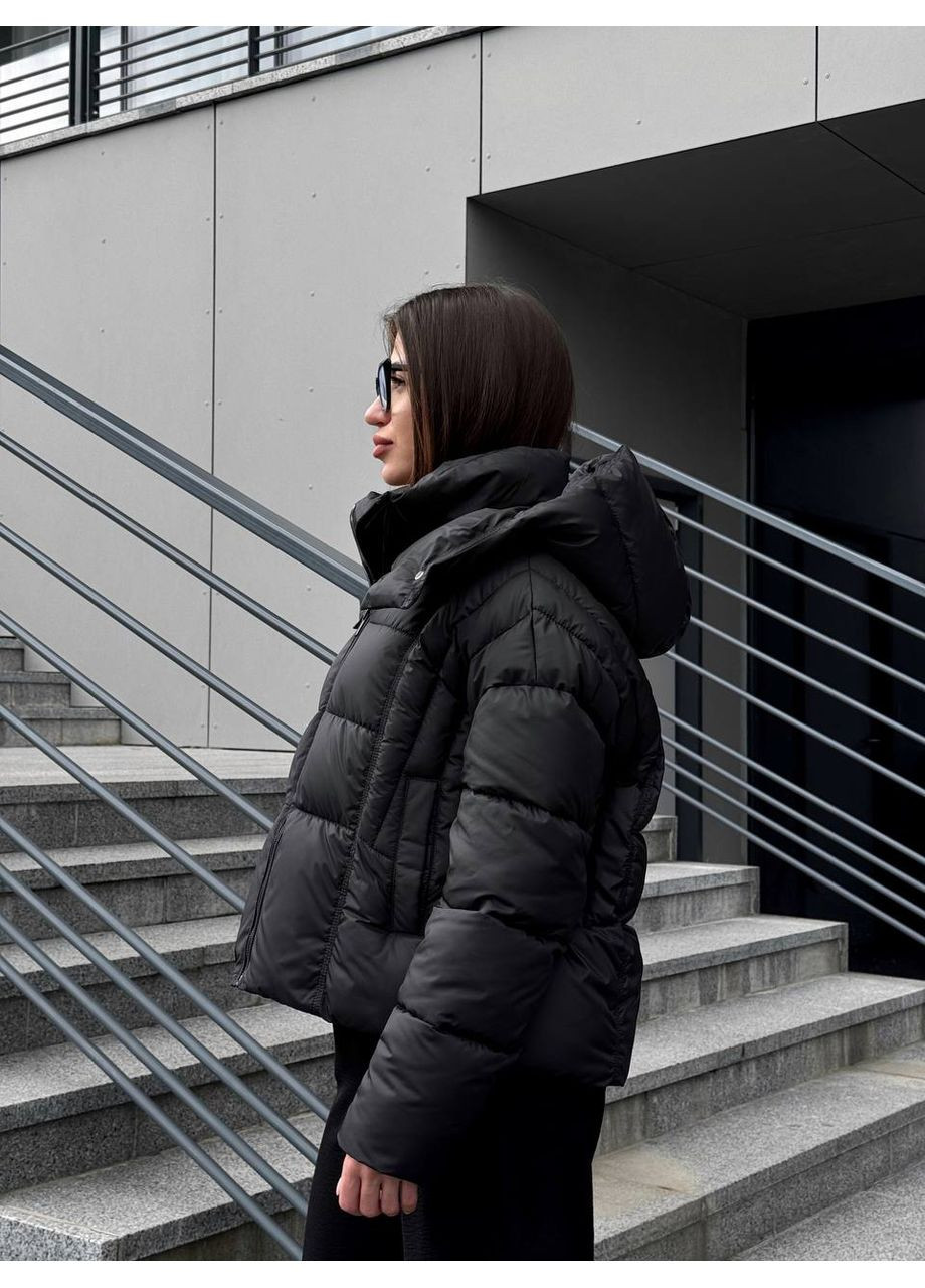 Черная зимняя женская зимняя куртка SK