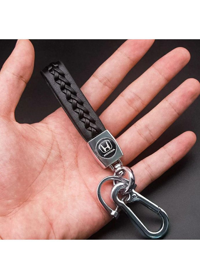 Брелок для автовенти (натуральна шкіра, універсальне кріплення, чорний) Honda (360949167)