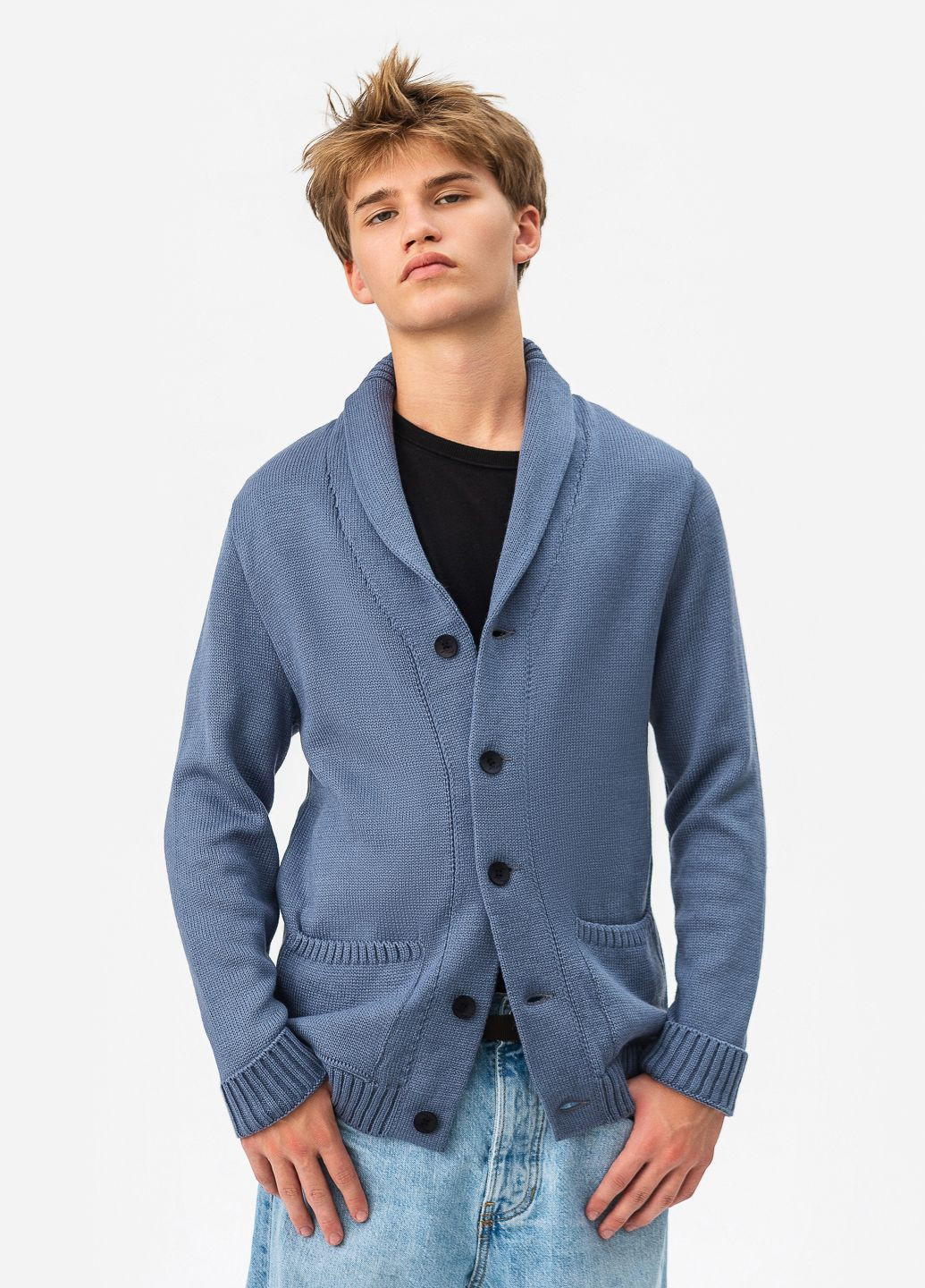 Серо-голубой кардиган SVTR