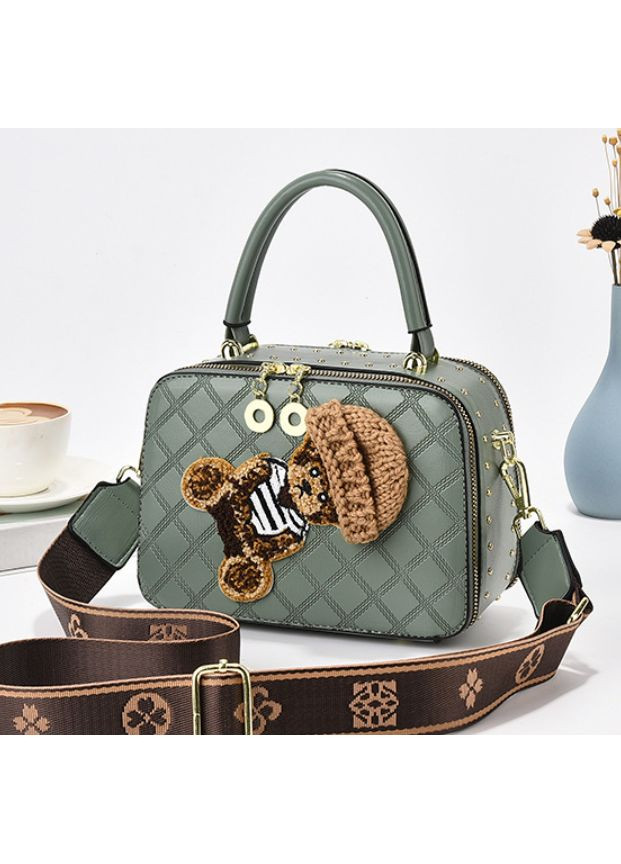 Модна дитяча сумочка на плече з ведмедиком для дівчинки екокожа м'ятна No Brand (351536974)