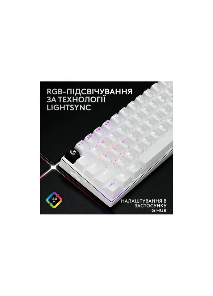 Клавиатура G Pro X 60 Lightspeed GX Tactile Wireless/Bluetooth UA White (920-011930) Logitech (315362910)