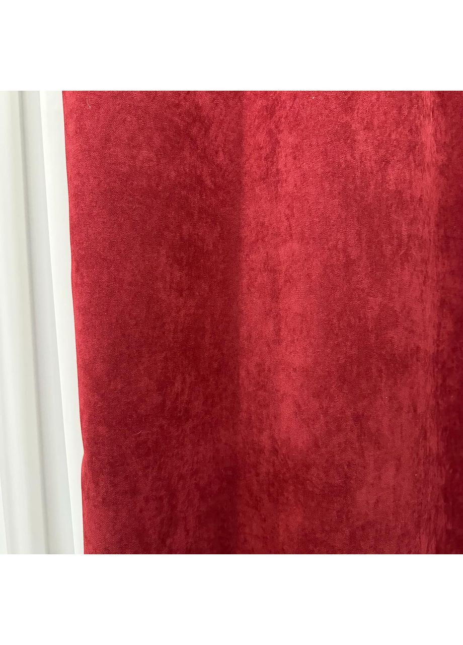 Комплект штор бордового цвета микровелюр "Luxury Touch" (2 шт. по 1.5x2.7 м) - готовы на тесьме. Роскошь и уют! No Brand (366561126)