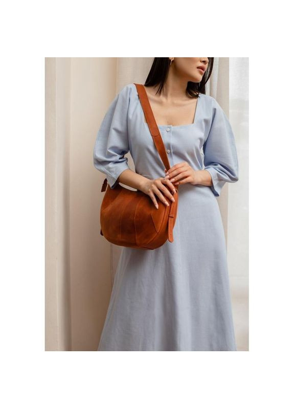 Жіноча шкіряна сумка через плече Круасан світло-коричнева BlankNote (302009110)